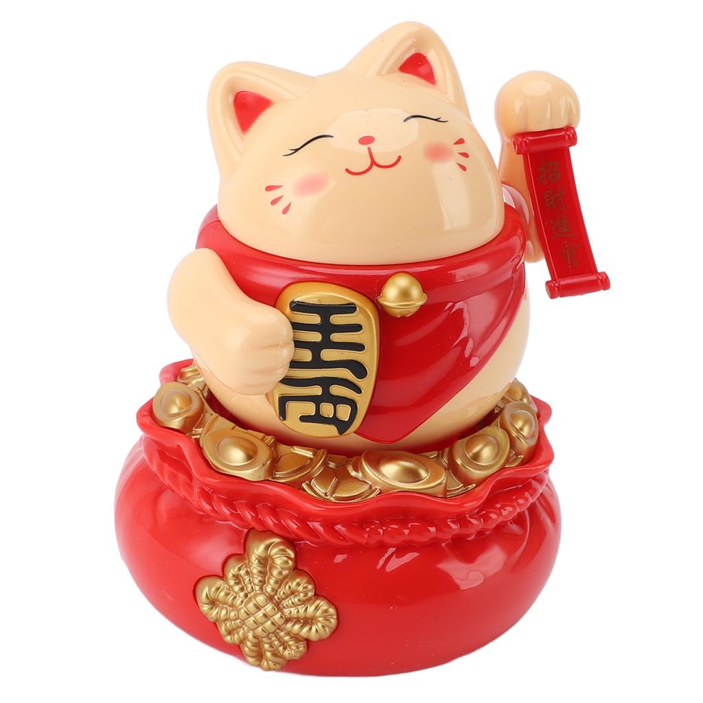 Solarbetriebene Glückskatze Dekorative Reichtum Begrüßende Winkende Arm Glückskatzen Ornament für Zuhause Auto