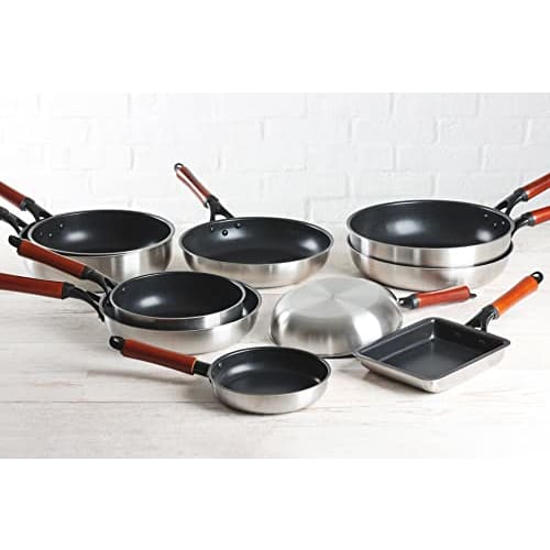 Pearl Metal Frying Pan, 16cm, Induction Compatible, Double-Layered Steel with Diamond Coating, Lightweight and Durable, Fast Cook, HB-6741