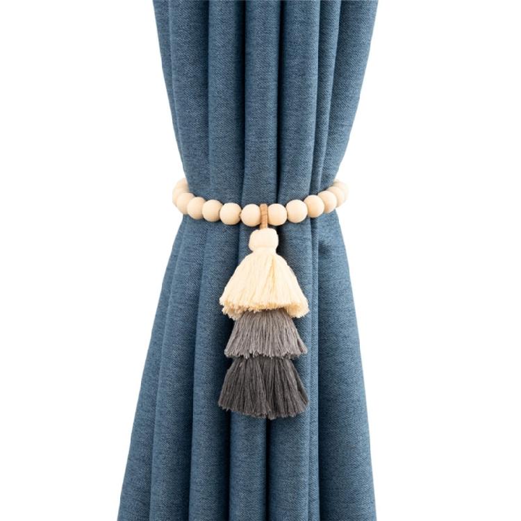 Vorhang Raffhalter Holzperlen Seil Magnete Saugnäpfe Schlafzimmer Vorhanghalter Seil