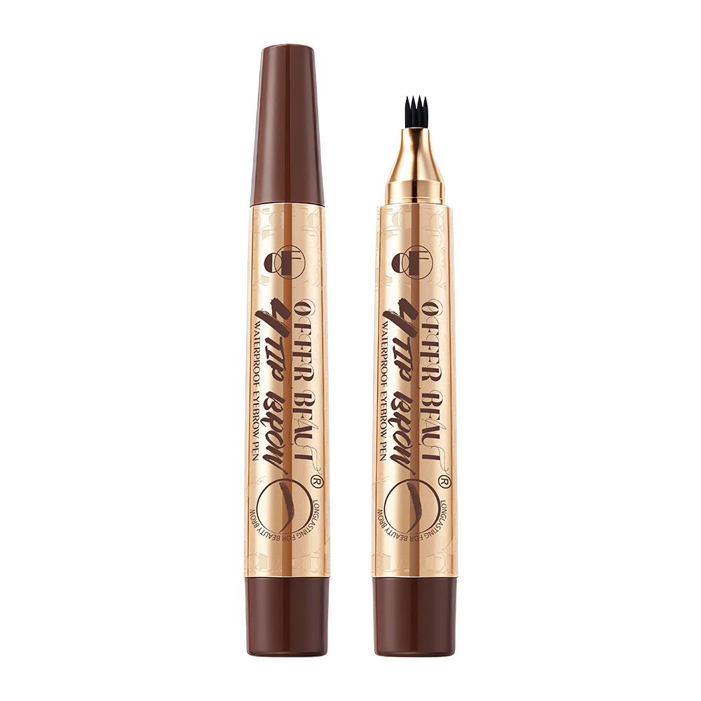 Makeup black technology has distinct roots and long-lasting styling, natural waterproof, wild water-based 4-fork eyebrow pencil
