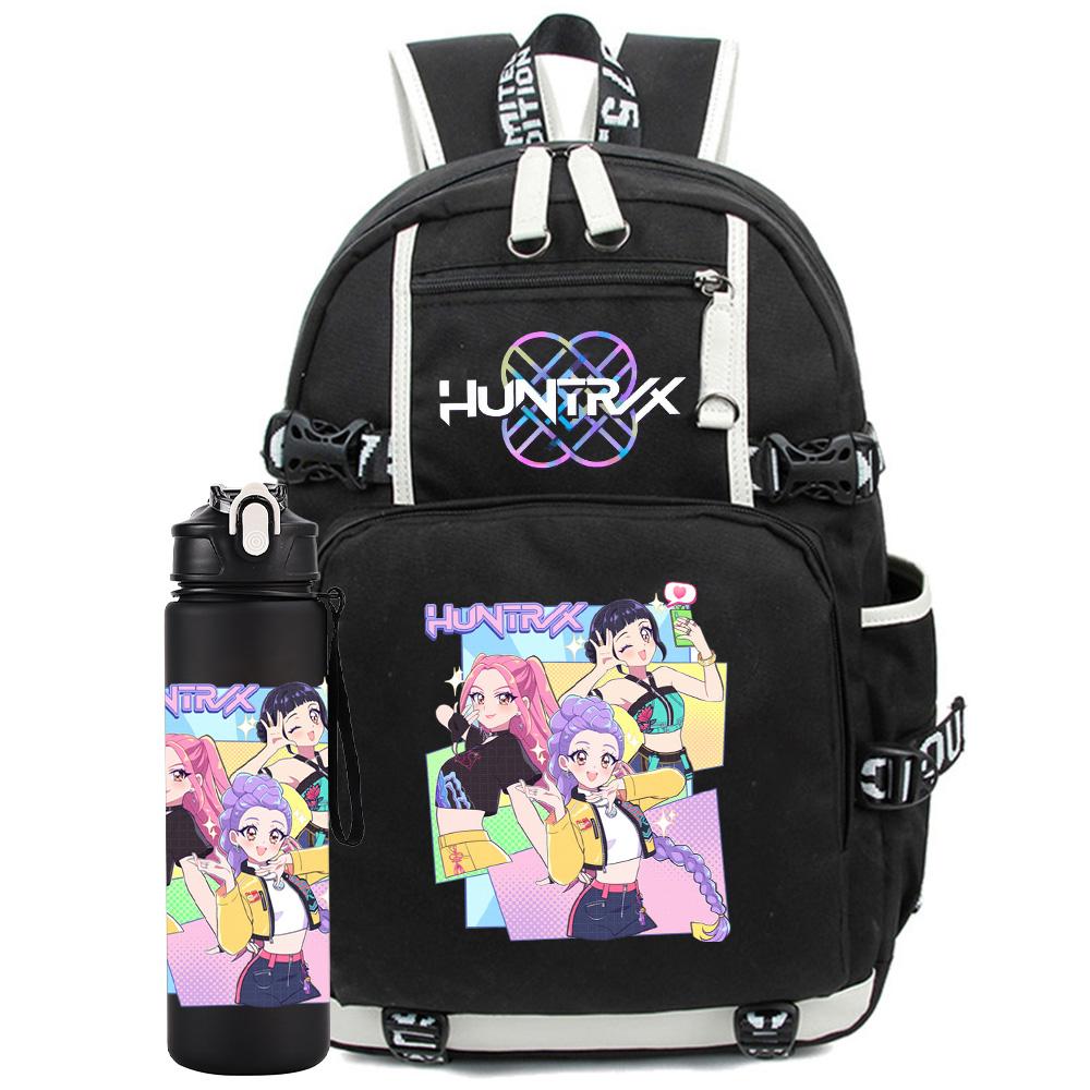 2 ks/sada K-Pop potištěný batoh s 750ml lahví na vodu pro dospívající studentku chlapce školní taška dětský dárek velká kapacita cestovní taška ruksak