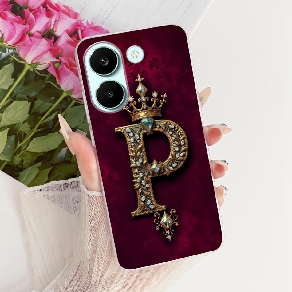 For Xiaomi Poco X8 Pro Royal Crown Initial Letter Couple Phone Case For POCO X8 Pro Max X8Pro 5G Soft Silicone TPU Bumpers