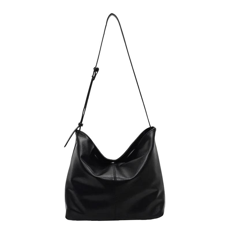 Monochromatic PU Shoulder Bag for Women  Simple  Large Capacity  Crossbody  Elegant  Casual and Concise  Elegant and New