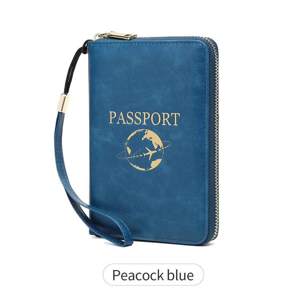2024 RFID-Blocking Passport Holder & Travel Wallet with Zipper Closure
