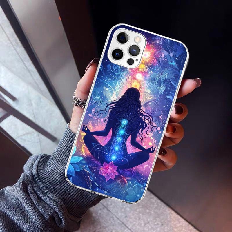 Yoga Chakra Spiritual Energy Universe Phone Case For iPhone 17 Air 11 13 Mini 14 15 Plus 16 12 Pro Max 16E SE 7 8 Pattern Soft T