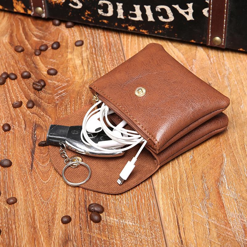 Double-Layer Women's Card Holder with Coin Purse & Cable Earphone Bag