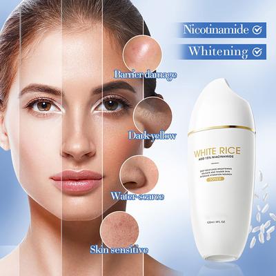 Tonique au riz blanc et à la niacinamide hydratant, éclaircissant, emprisonnant l'humidité 120 ml