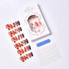30Pcs Cute Turkey Press on Nails Short Oval Fake Nails Thanksgiving False Nails Turkey Straw Designs Stick on Nail Fall Leaf Acrylic Nail Orange