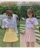 Korean Style High Waist Pleated A-Line Skirt for Female Students - Versatile for Autumn, Winter, Spring, and Summer
