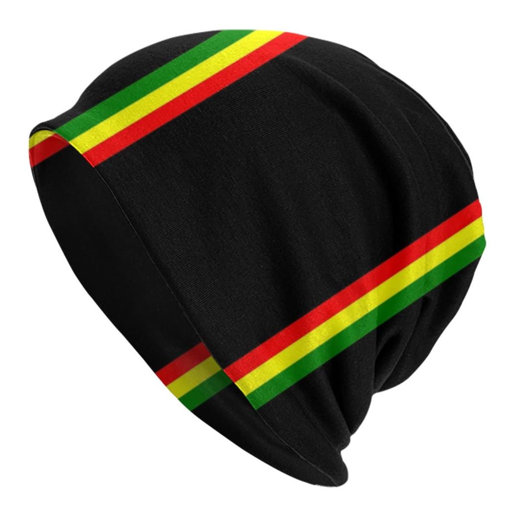 Rainbow Heartbeat Reggae Rasta Colors Beanie Cap Unisex Winter Bonnet  Knit Hats Outdoor Jamaica Jamaican Skullies Beanies Hats