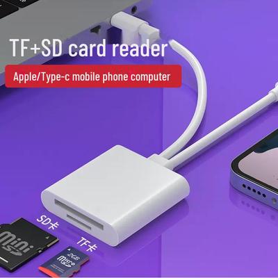 Szybki wielofunkcyjny czytnik kart typu C do kart pamięci SD/TF, kompatybilny z urządzeniami Apple