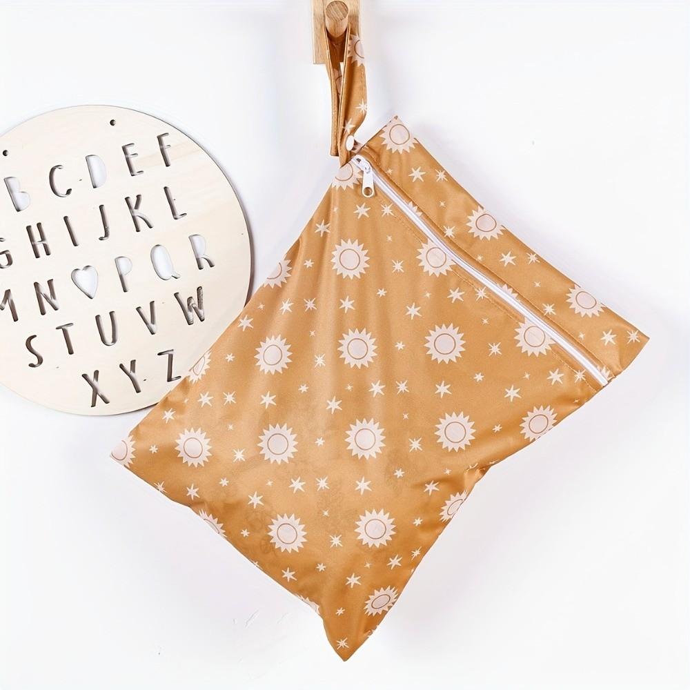 2pcs Waterproof Nappy Diaper Bag 10X14in Swimsuit Travel Bag Printed Wet Dry Bag  for Yoga Gym