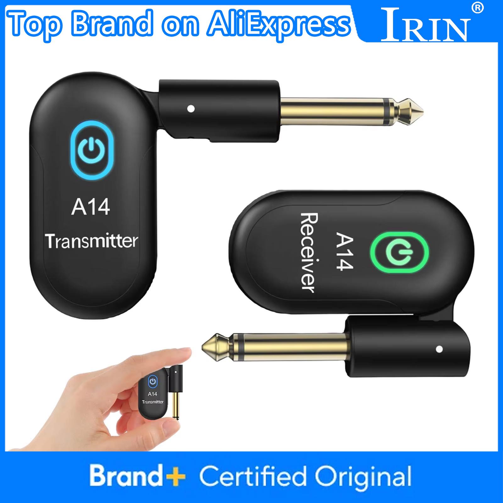 A14 2.4GHz Wireless Guitar System Mini Guitar Transceiver Receiver 6.35mm Jack for Electric Guitar Bass Violin Instruments