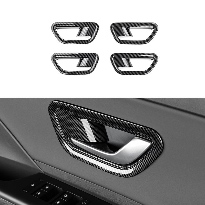 Red Door Bowl Handle Cover Trim For Hyundai Kona SX2 2024 2025 Carbon Fiber Styling Door Bowl Handle Covers Trim LHD/RHD