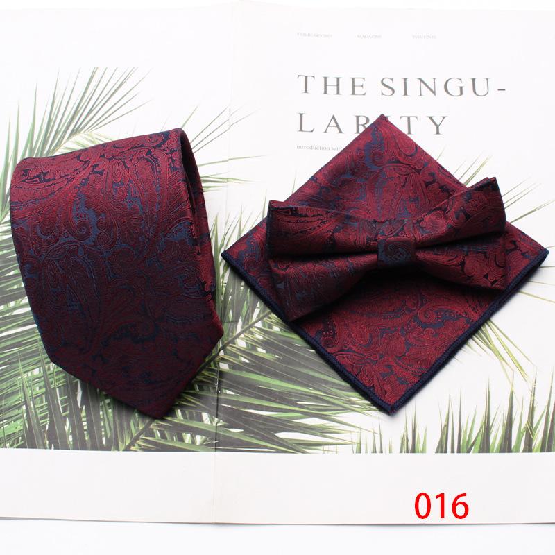 

Бордовый Ретро Мужской Галстук Бабочка Квадратный Платок Набор из Трех Предметов Деловой Модный Свадебный Жених Шафер Набор Галстуков