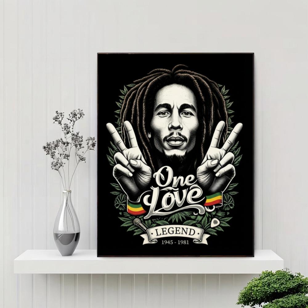 Bob Marley One Love Reggae Music Vibes 5D Diamond Painting Round Diamond Rhinestones Mosaic Diamond Embroidery Wall Paintings Rhinestones Gift Framele