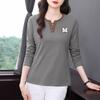 Long Sleeved T-shirt Women's Autumn and Winter New Item Middle-aged Mother Plus Size Fat Mm Loose Women's Top Base Shirt