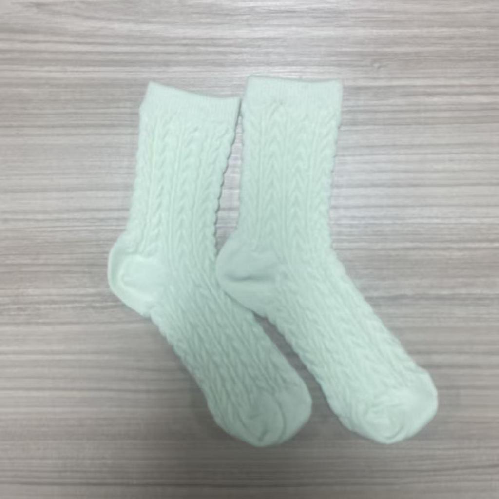 Women's Thick Fluffy Cable Knit Mid-Calf Plush Socks for Cold Weather and Postpartum Comfort