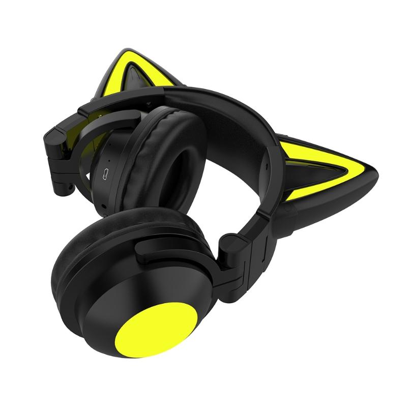Cute for Cat Ear Pattern Kids Headset Bluetooth-compatible5.0 Headphone Best Present for Girls Boys Birthday Party New Y