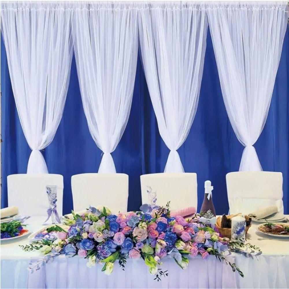 Multi-purpose Tulle Fabric Backdrop Rod Pocket Photography Background Drapes  Birthday Party