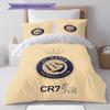 Al-Nassr FC Muster Bettwäsche, Steppbett Set Bettbezug Kissenbezug Zuhause Geburtstagsgeschenk(1 Bettbezug + 2 Kissenbezüge, ohne Füllung)