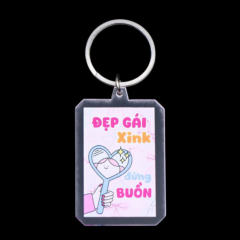

Creative Text Acrylic Keychain Clear Flat Key Ring Charm For Bag Backpack Hanging Decoration Car Key Holder Best Friend Gifts A18