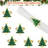 [G332] 6Pcs Christmas Napkin Rings Xmas Tree Ornaments Christmas Home Kitchen Dinner Table Decoration New Year Party Supplies