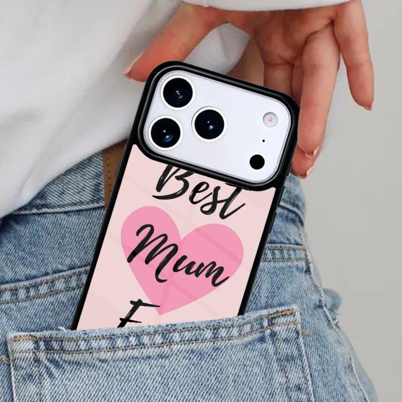 Best Mum Ever Gift Love Phone Case for iPhone 16e 15 14 13 12 17 Pro Max Plus Air 17pro Cover Coque