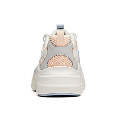Cushioning Slip Resistant Abrasion Resistant Low Top Running Shoes Women's White Blue Pink 122028882-2