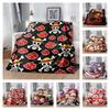 One Piece Straw Hat Pirate Flag Flannel Blanket, Soft Warm Throw Blanket for Bed Sofa, Anime Skull Cloud Print Bedding for Kids Adults