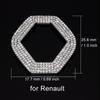 Steering Wheel Bling Crystal Emblem, Shiny Auto 3D Metal Logo Sticker Decals fit for Renault