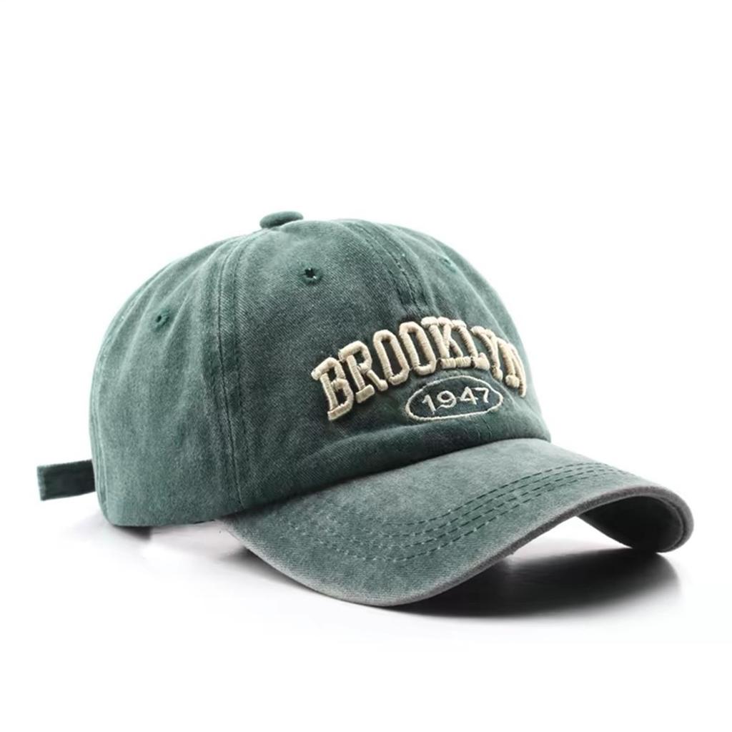 Unisex brevbroderi Vasket baseballcap Justerbar bomull Herrelue Kvinner Utendørs Fritid Solkremhatter Truckerhatt Kjørehatter