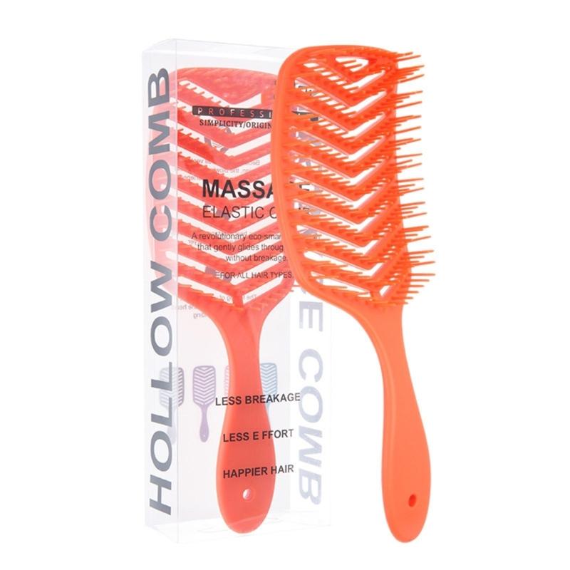 

Detangling Comb For Smooth Styling Hollow Design Hairbrush Creates Effortless Updos And Straight Styles помаранчевий