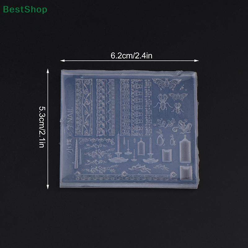 3D Silicone Nail Art Mold Relief Lace Butterfly Design DIY Nail Decor Transparent Manicure Template