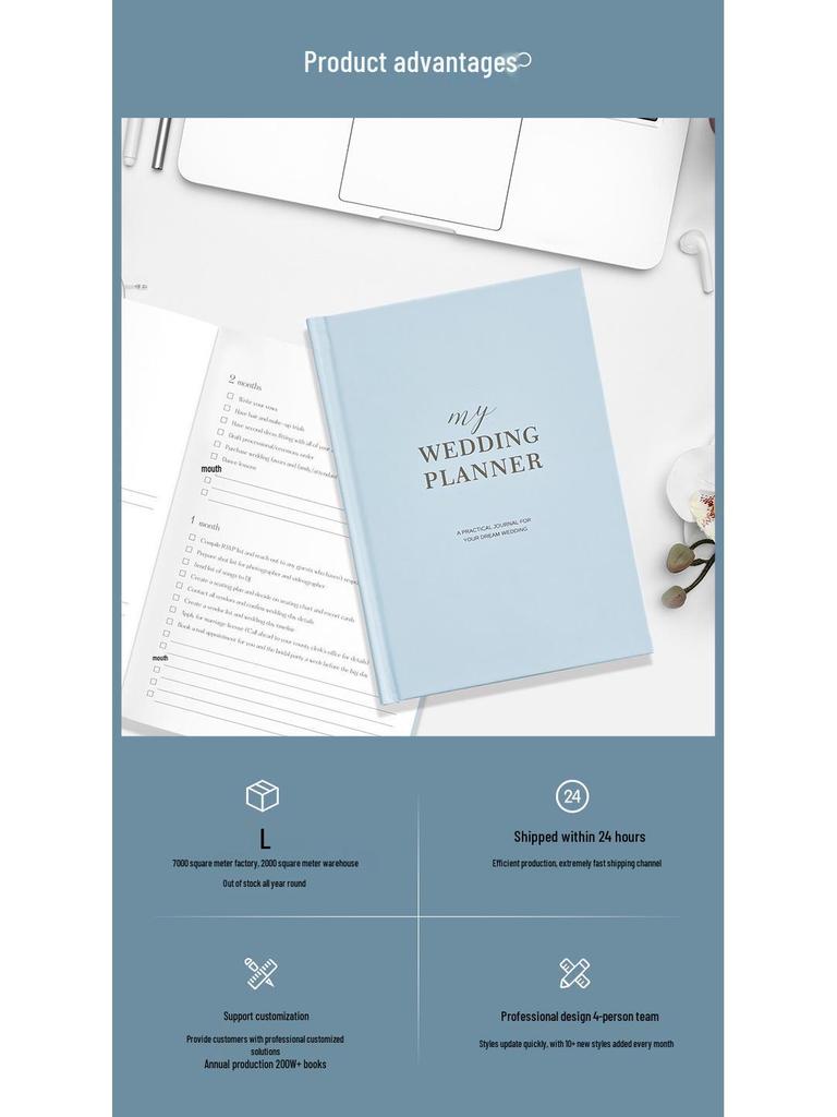 Red Hardcover Wedding Planner and Budget Notebook