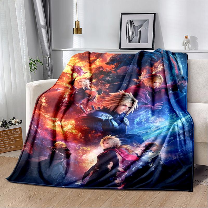 2025 New Style Final Fantasy Games Cloud Tifa Aerith Sephiroth Blanket,Soft Throw Blanket for Home Bedroom Bed Sofa Cover Kids