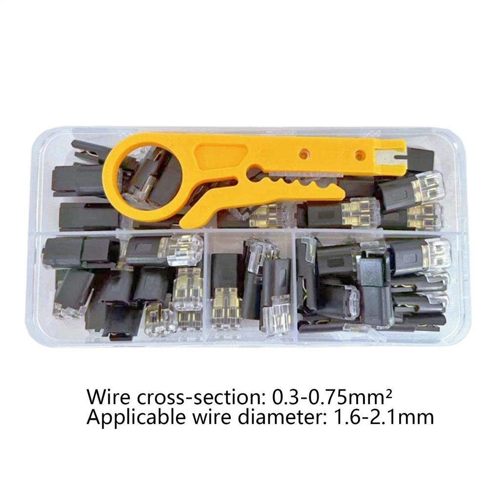 50 Piece LED Light Strip Connectors Electrical Wire Connectors with Locking Buckle Fasteners for Car Lighting Low-Voltage Decor