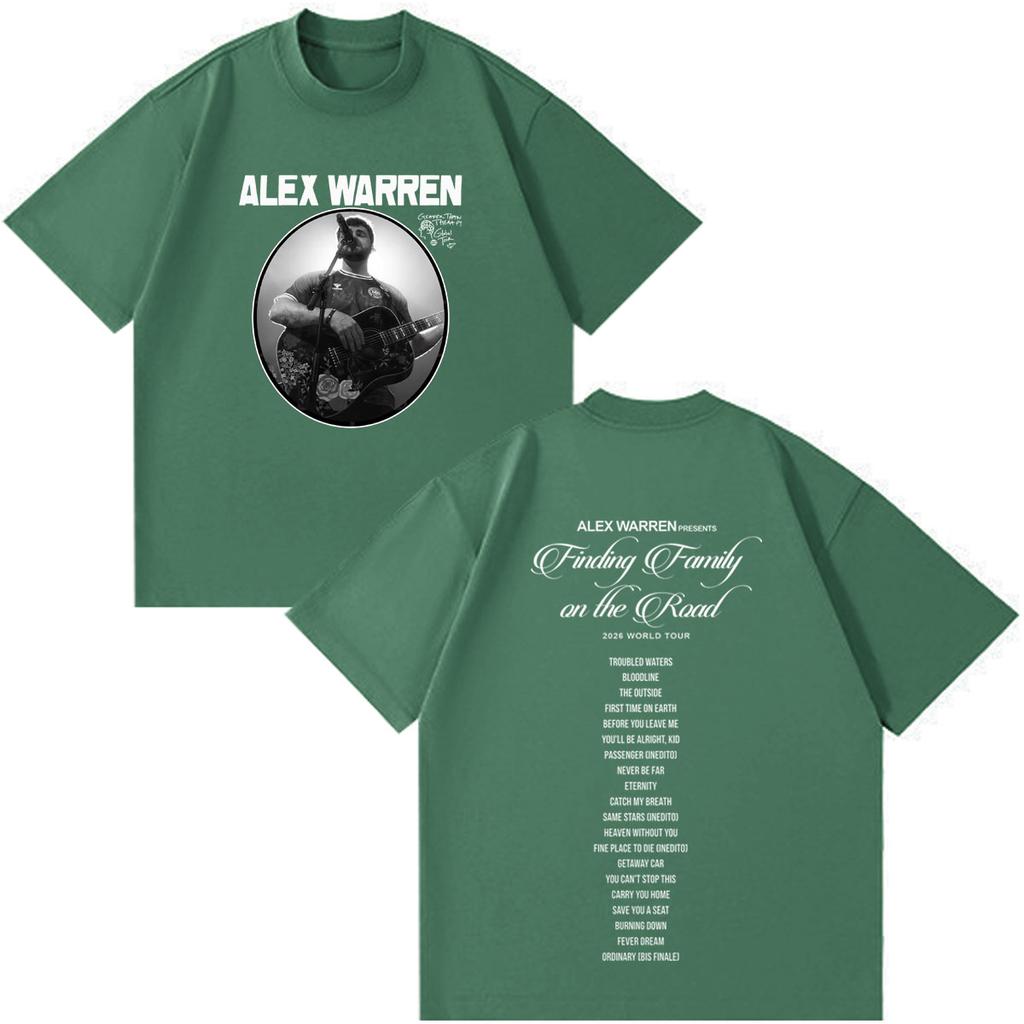 Alex Warren 2026 Tour Graphic Merch T Shirts Unisex Unisex Hip Hop Fashion Tshirts Short Sleeve Cotton Loose T Shirts Streetwear