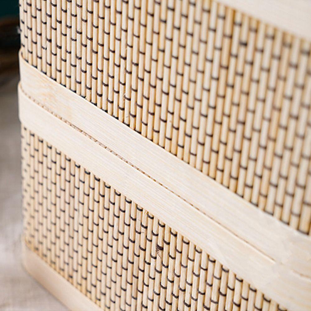 Double-Layer Egg Storage Basket Natural Moon Cake Basket Bamboo Basket  Home Decor
