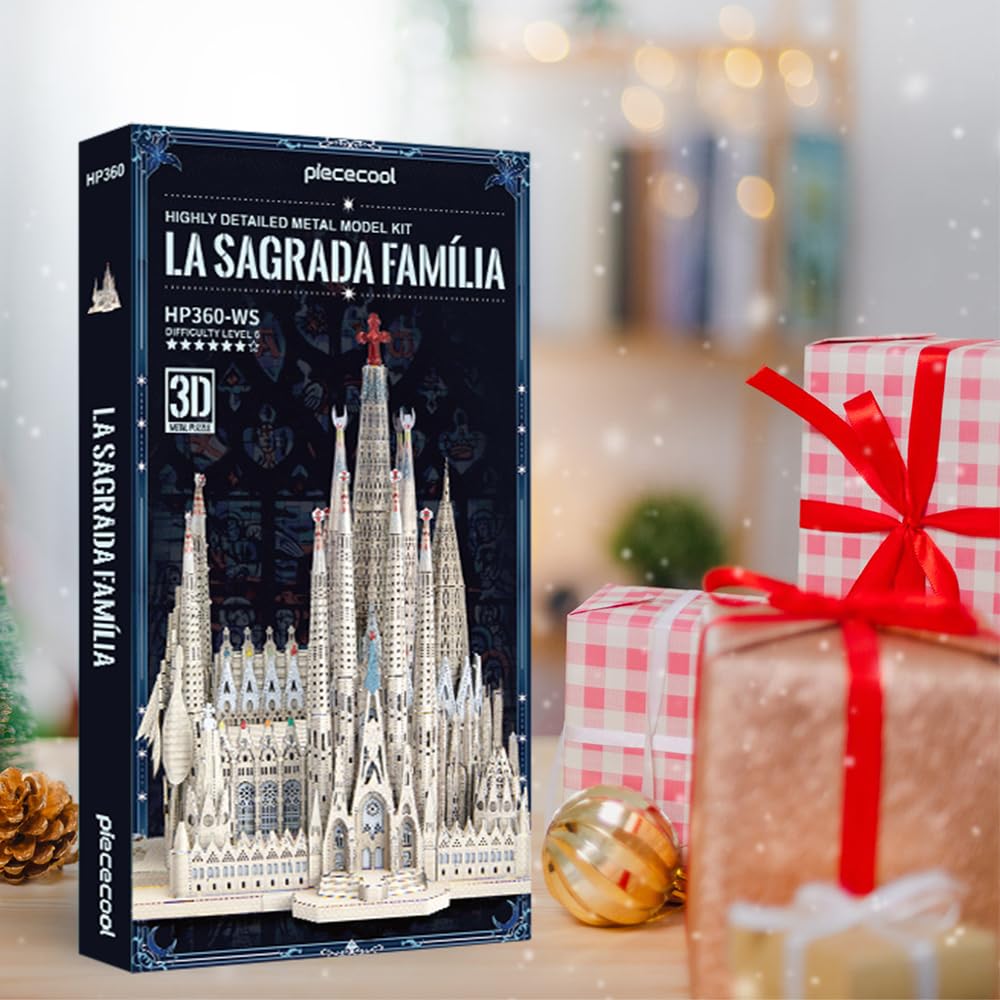 Piececool Sagrada Familia 3D Puzzle Berühmtes Architektonisches Gebäude Metall Nano Puzzle Montage Erforderlich Kleber Schwierigkeitsgrad 6 Sterne Mittelstufe