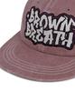 BROWNBREATH Washing Graffiti Logo Cap - Burgundy