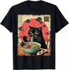 Katzen Ramen Japanisch Lustige Grafik-T-Shirts Kawaii Katze Anime Geschenke Unisex T-Shirt
