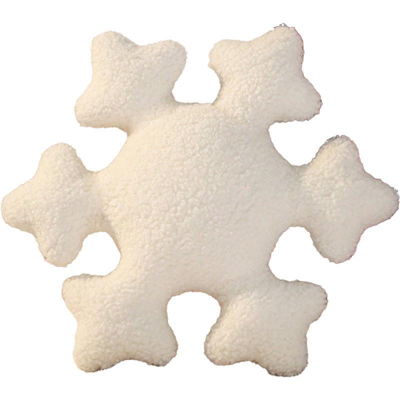 Modern Snowflake Plush Cushion With Pp Cotton Fill For Holiday Decor