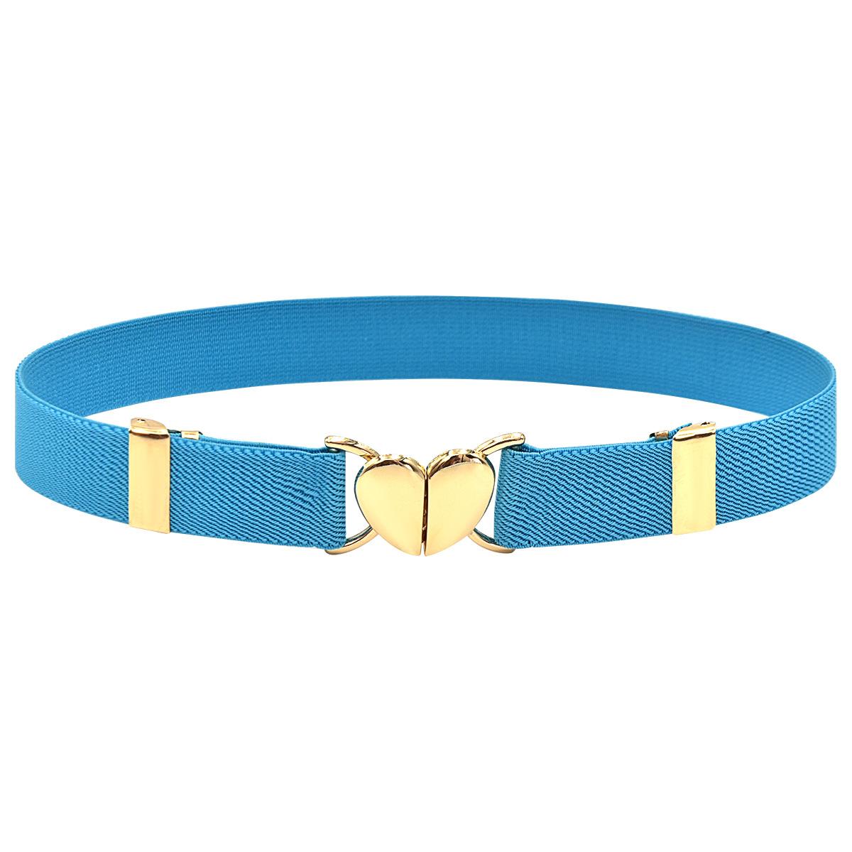 

Women’s Slim Waist Belt with Heart-Shaped Buckle Adjustable Elastic Design Suitable for Dresses and Casual Outfits One Size