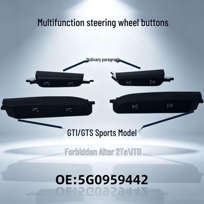 5G0959442 Botões Multifuncionais e de Volume do Volante para Golf 7 e Lingdu GTI.