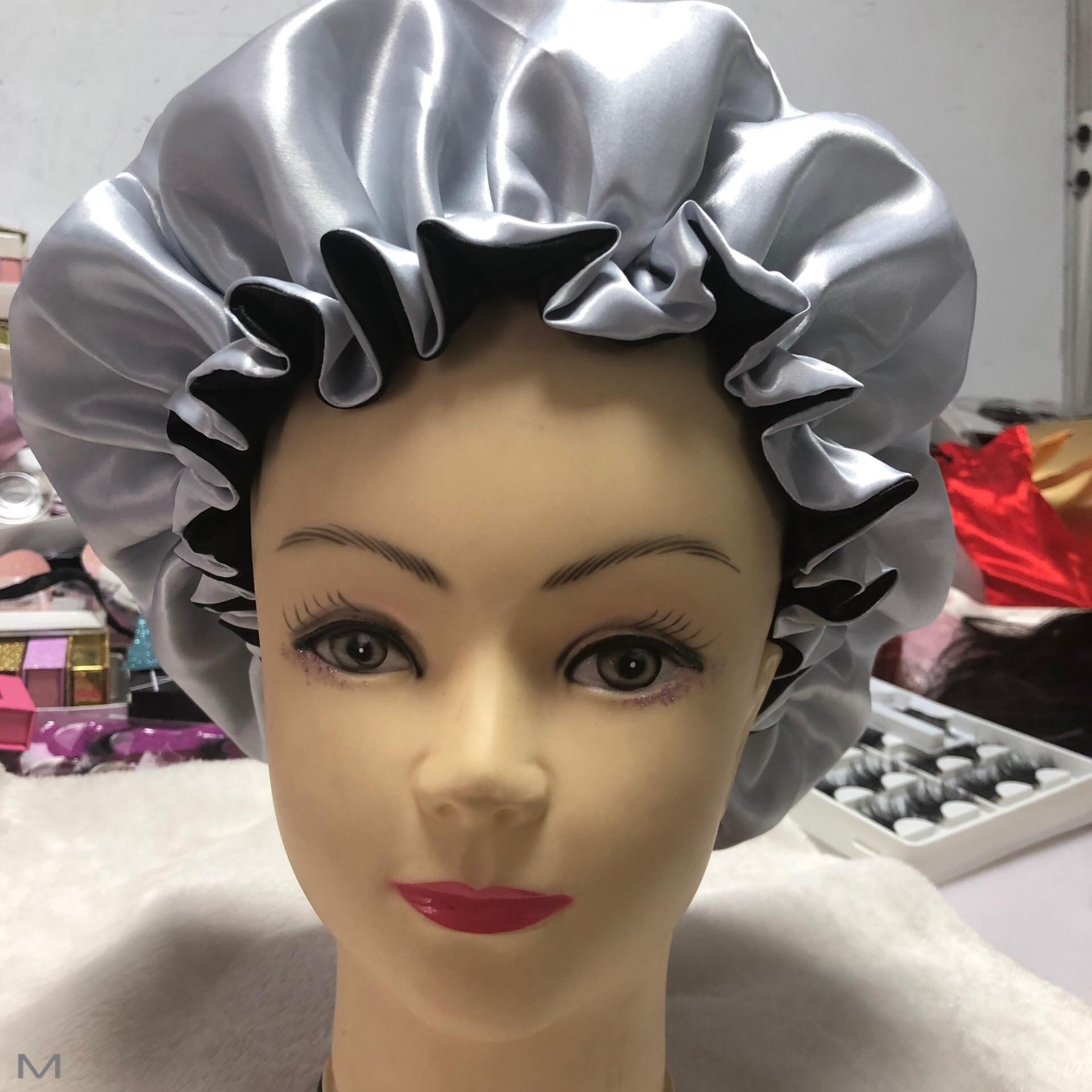 Best Selling Silk Bonnets with Custom logo Double Layer Bonnets with logo Adjustable Hair Bonnet