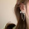 1 Pair Exaggerated All-Matched Earings Pearls Bowknot Ear Jewelry Niche Temperament Earrings for New Year Birthday Gift