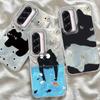 Case For For Samsung Galaxy A56 A36 A16 A25 A35 A26 S25 S24 Plus Ultra FE Phone Cover Cat Black Cartoon For Samsung A55 Soft Bag