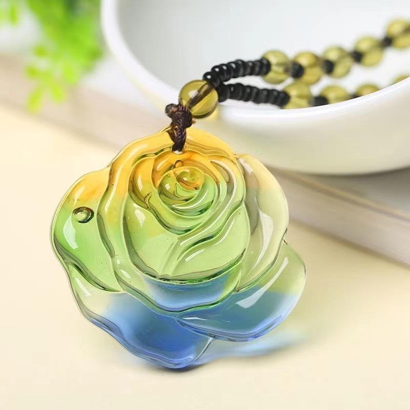 Chinese Style Three Colours Guanyin Buddha Necklace Pendant Exquisite Mascot Sweater Chain Fashion Jewelry Holiday Gift