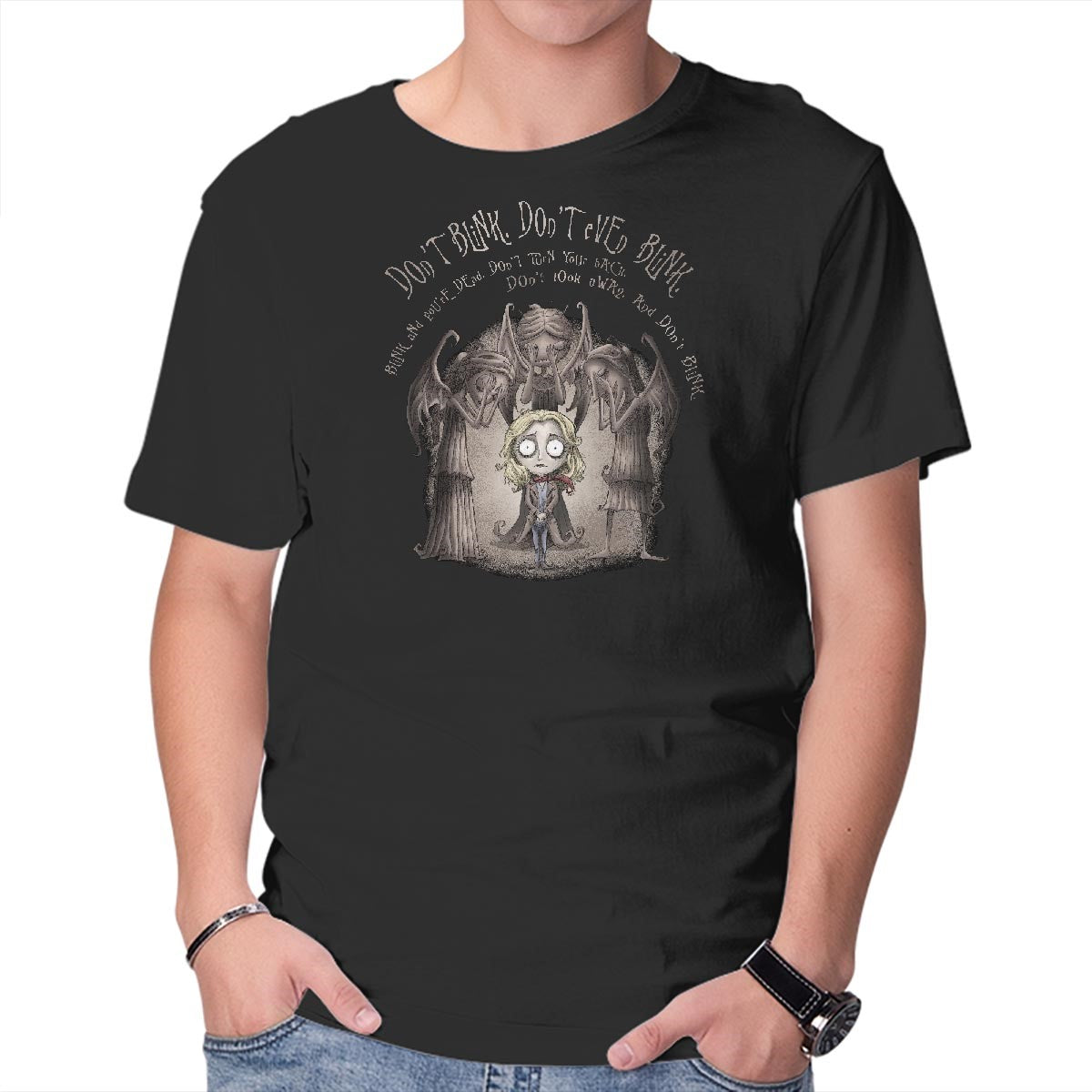 Unisex Crew Neck T-Shirt Don t Blink. Don t Even Blink. Graphic Short Sleeve Casual Tee XL